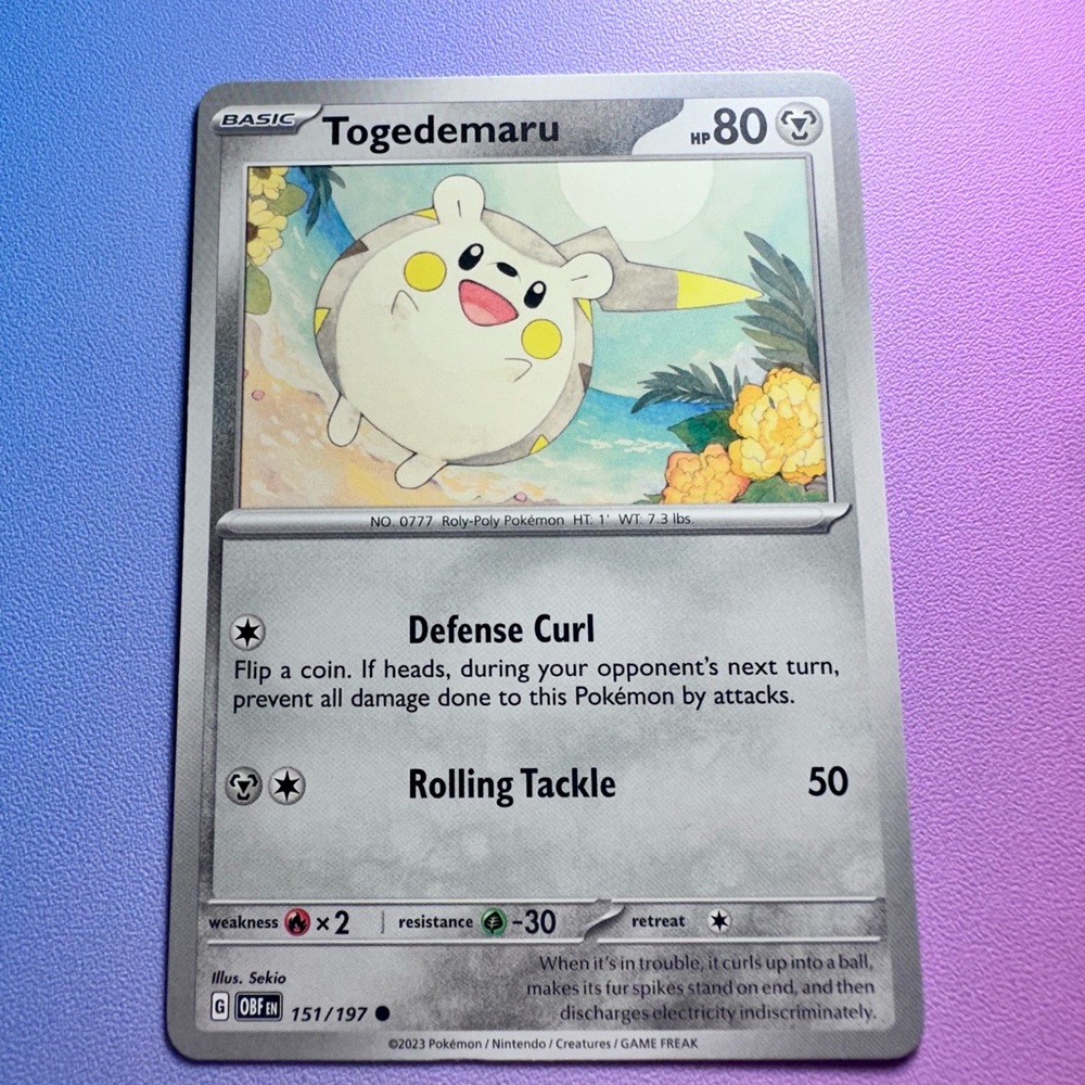 togedemaru - 151/197 (common) — pokemon: obsidian flames